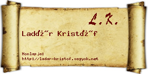 Ladár Kristóf névjegykártya