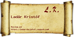 Ladár Kristóf névjegykártya
