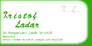 kristof ladar business card